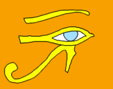 Disegno Occhio di Horus  pitturato su FRANCO