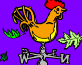Disegno Banderuole e gallo  pitturato su federico