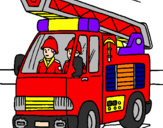 Disegno Camion dei Pompieri  pitturato su Gianluca Iaccarino