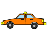 Disegno Taxi pitturato su roberta