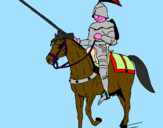 Disegno Cavallerizzo a cavallo  pitturato su Enrico