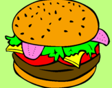 Disegno Hamburger completo  pitturato su Dani