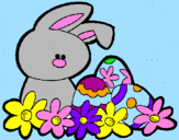 Disegno Coniglietto di Pasqua  pitturato su NOEMY
