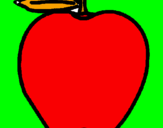 Disegno mela  pitturato su MARIA GIULIA