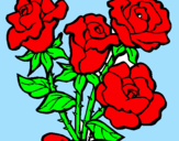 Disegno Mazzo di rose  pitturato su tridimensionale