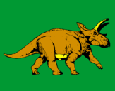 Disegno Triceratops pitturato su luca