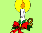 Disegno Candela di Natale pitturato su cocciolona