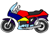 Disegno Motocicletta  pitturato su Andrea 7