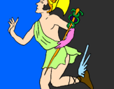 Disegno Hermes pitturato su HERMES
