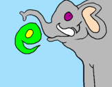 Disegno Elefante  pitturato su margarita katerine