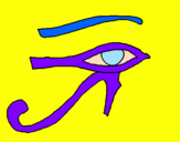 Disegno Occhio di Horus  pitturato su Pietro e Valtèr