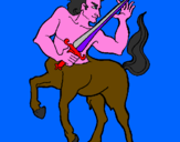 Disegno Centauro  pitturato su sturlo