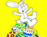 Disegno Coniglio di Pasqua pitturato su MATTEO.T.