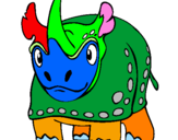 Disegno Rinoceronte  pitturato su lorenzo
