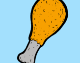 Disegno Coscette di pollo  pitturato su RIKY