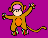 Disegno Scimmietta pitturato su terri