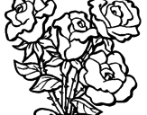 Disegno Mazzo di rose  pitturato su nicole
