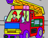 Disegno Camion dei Pompieri  pitturato su Tommaso
