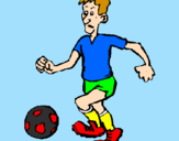 Disegno Giocatore di calcio  pitturato su matteo