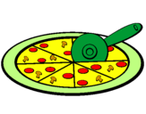 Disegno Pizza pitturato su zoe