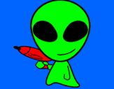 Disegno Alieno II pitturato su kida54