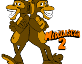 Disegno Madagascar 2 Manson & Phil 2 pitturato su ANASTASIJA