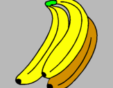 Disegno Banane  pitturato su lola