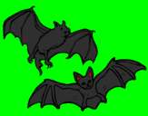 Disegno Un paio di pipistrelli  pitturato su domy