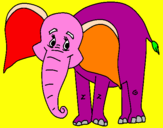 Disegno Elefante felice  pitturato su ilaria s