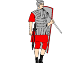 Disegno Soldato romano  pitturato su andrew