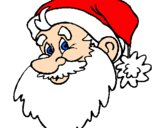 Disegno Faccione Babbo Natale  pitturato su michela