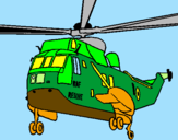 Disegno Elicottero di salvataggio  pitturato su gio