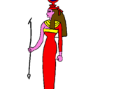 Disegno Hathor pitturato su martinabruno