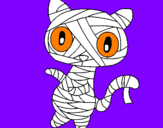 Disegno Mummia gatto scaraboechio pitturato su giada