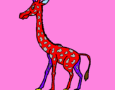 Disegno Giraffa  pitturato su manu