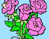 Disegno Mazzo di rose  pitturato su ginny far