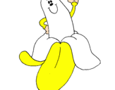 Disegno Banana pitturato su elisabetta