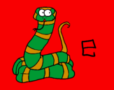 Disegno Serpente  pitturato su andrea