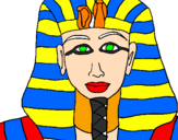 Disegno Tutankamon pitturato su laura