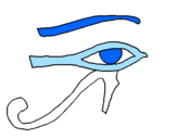 Disegno Occhio di Horus  pitturato su MocioGioGio