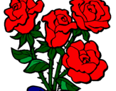 Disegno Mazzo di rose  pitturato su stellina46