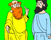 Disegno Socrate e Platone pitturato su filosofi