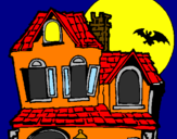 Disegno La Casa del mistero  pitturato su casa stregata