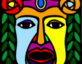 Disegno Maschera Maya pitturato su Chiara c