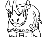 Disegno Rinoceronte  pitturato su ZAC