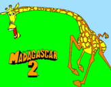 Disegno Madagascar 2 Melman 2 pitturato su anna