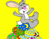 Disegno Coniglio di Pasqua pitturato su desole chiara