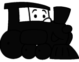 Disegno Treno  pitturato su treno nero