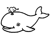 Disegno Balena che spruzza  pitturato su io
