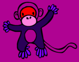 Disegno Scimmietta pitturato su giulia